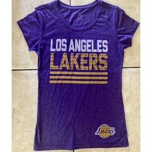 Los Angeles Lakers Adidas Women’s Large T-Shirt‎ Purple/Yellow